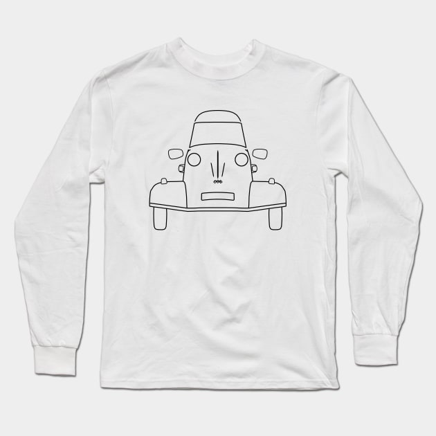 Messerschmitt KR200 bubble car outline graphic (black) Long Sleeve T-Shirt by soitwouldseem